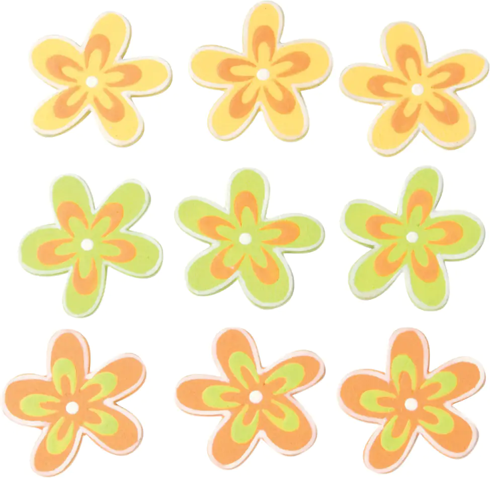 7610877418490 Glorex Streuteile Blumen 9 Stück, gelb