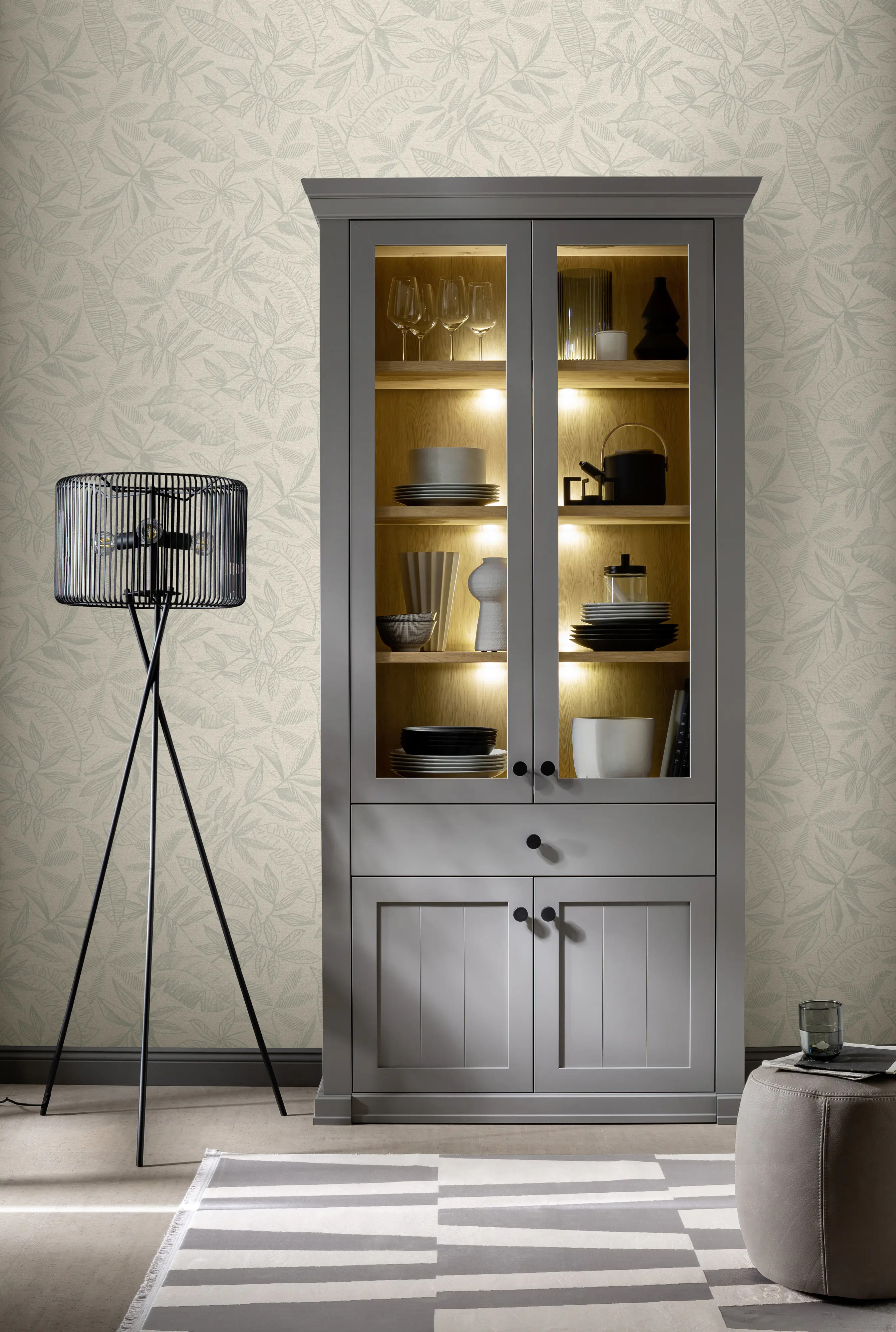 Schöner Wohnen Vliestapete Blätter beige salbei 10,05 x 0,53 m