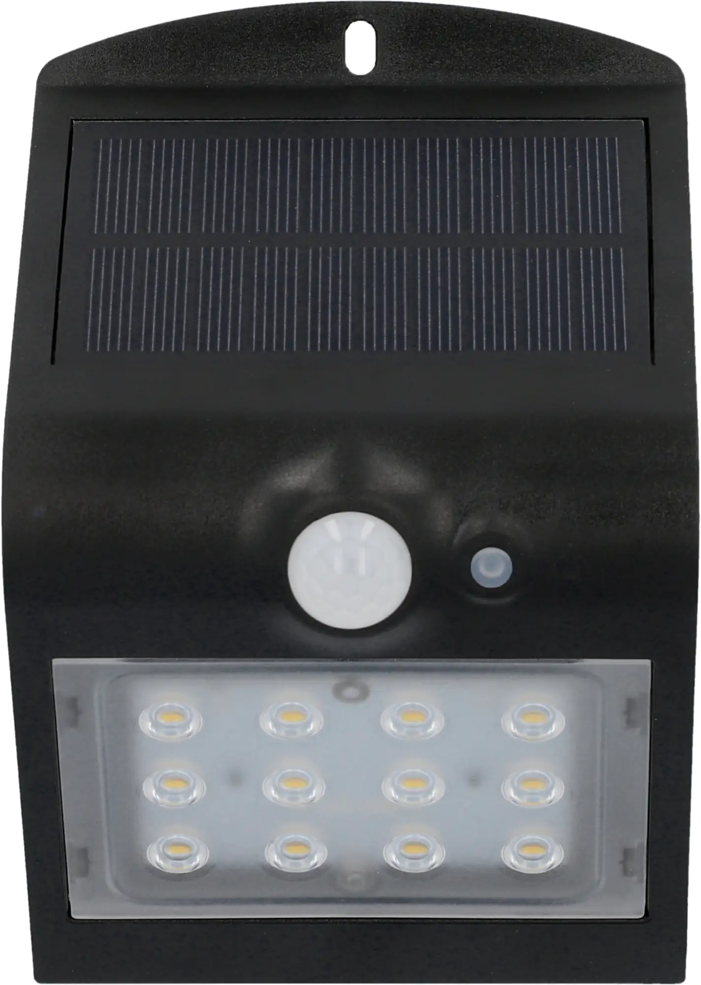 UniTec LED Solar-Wandleuchte schwarz mit Bewegungsmelder 1,5 W 220 lm