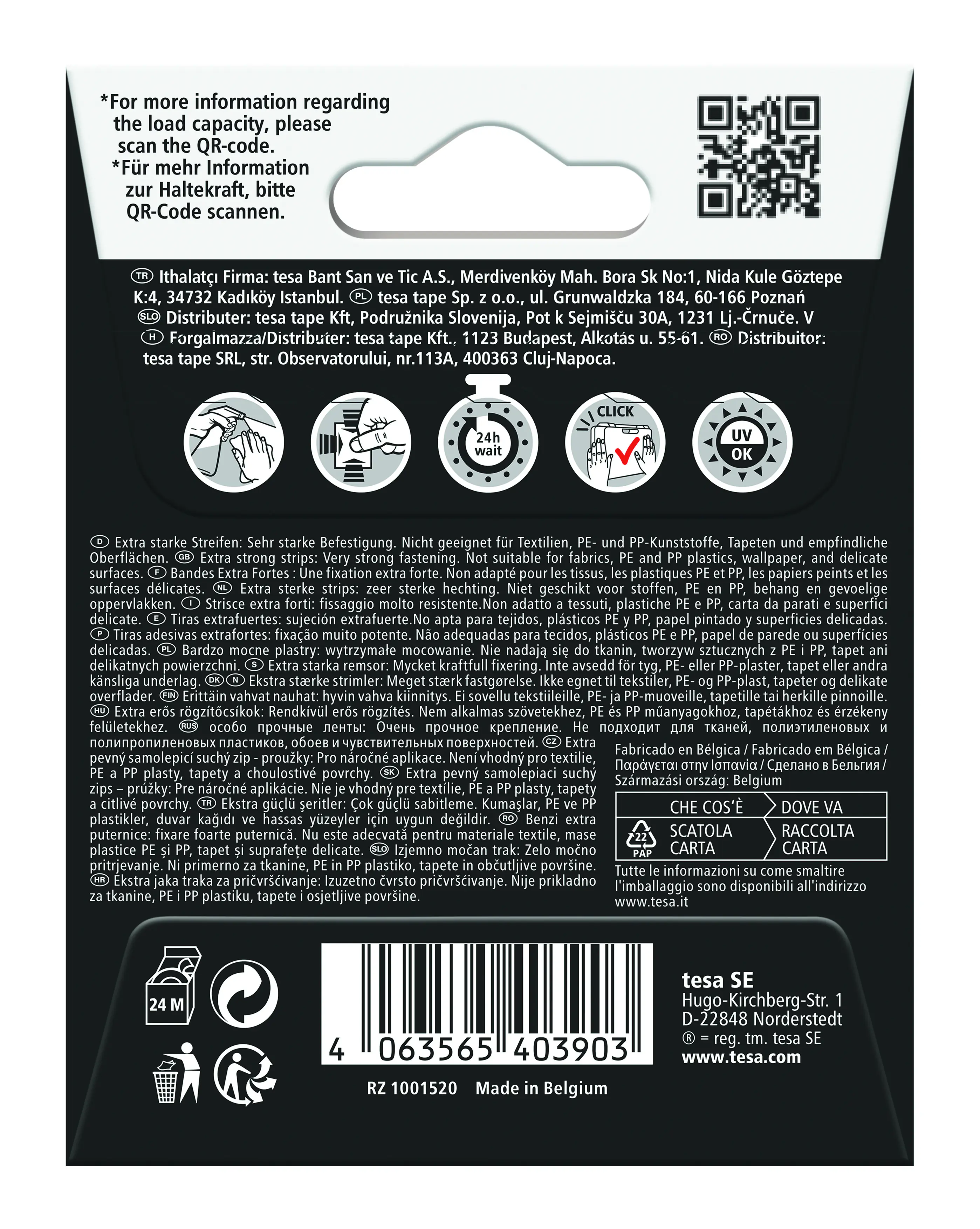 tesa Ultra Power Lock Klettstreifen 2 cm x 25 mm 2 Paar