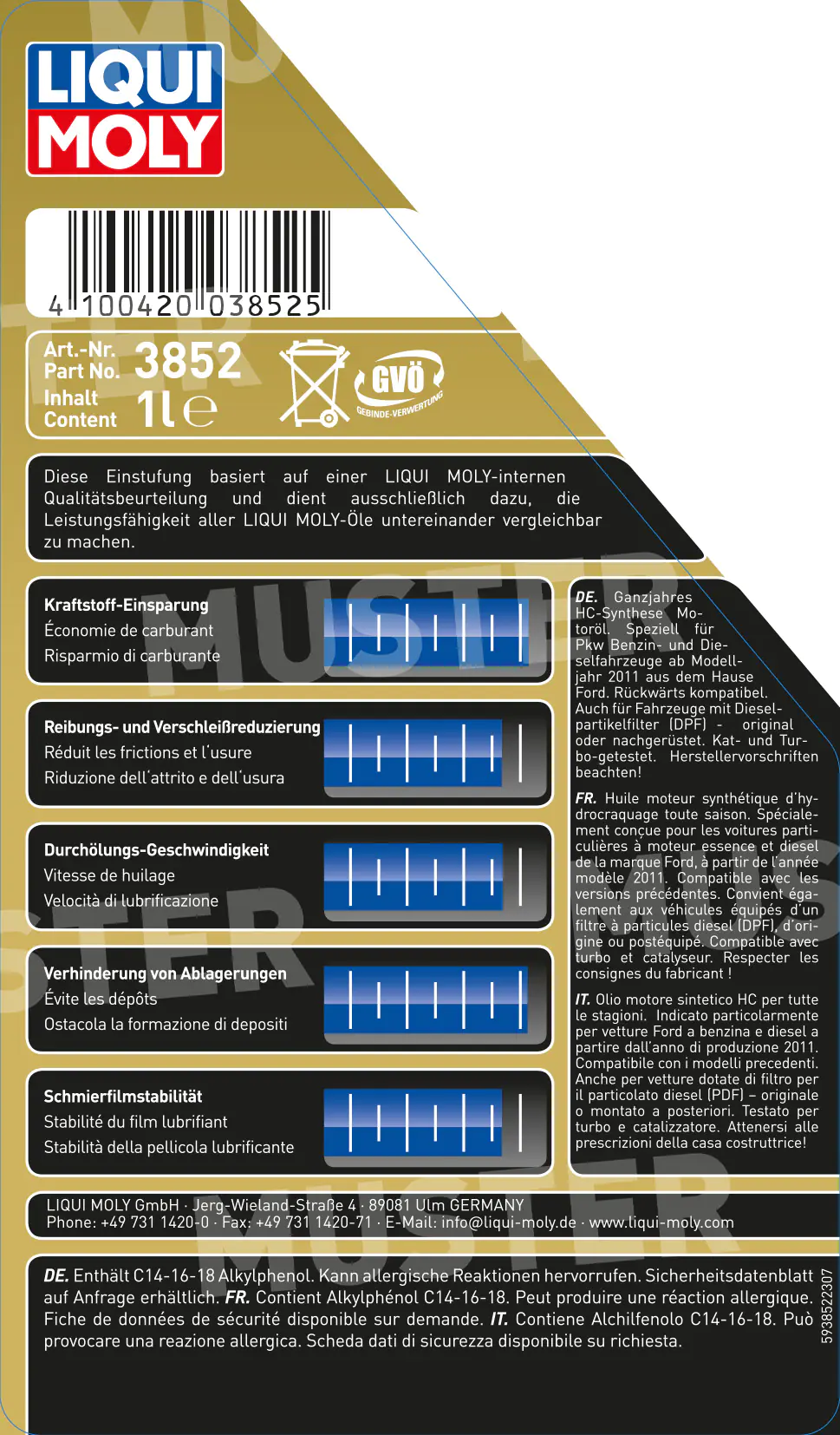 Liqui Moly Motoröl Special Tec F 5W-30 1 L