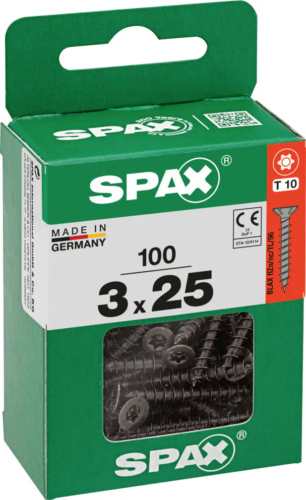 Spax Universalschrauben 3 x 25 mm T10 Vollgewinde - 100 Stk. 