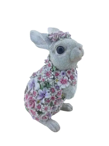 Dekofigur Blumenhase 30 x 14 x 15 cm