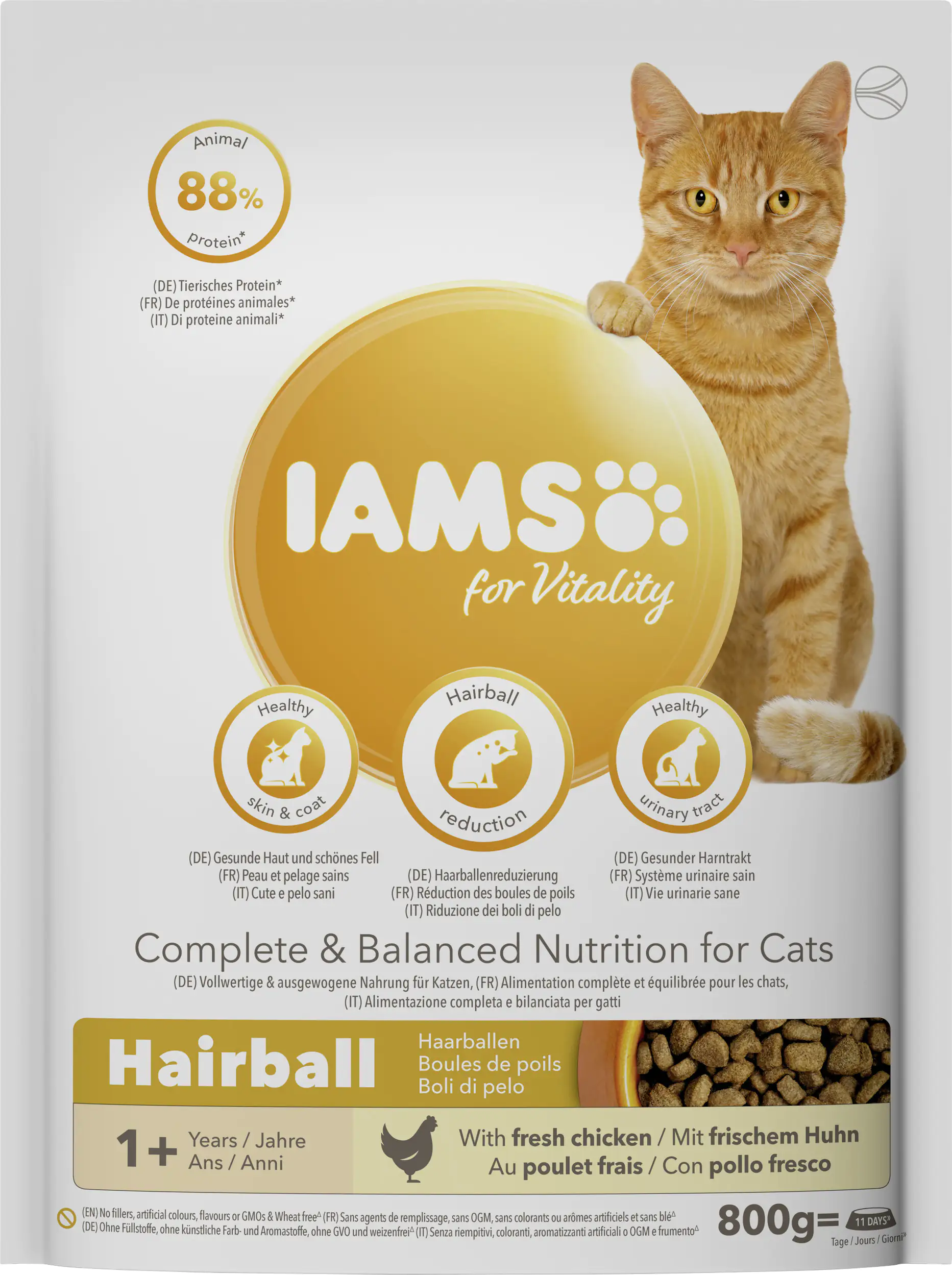 IAMS Vital Katze Haarballen Huhn 800g 800g
