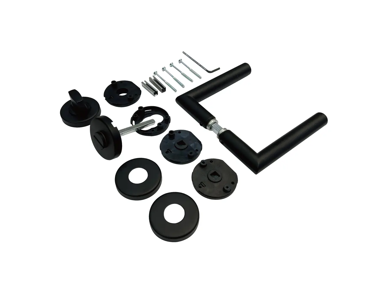 TrendLine WC-Türgriff-Garnitur Rosette Edelstahl schwarz Ø 49,1 mm