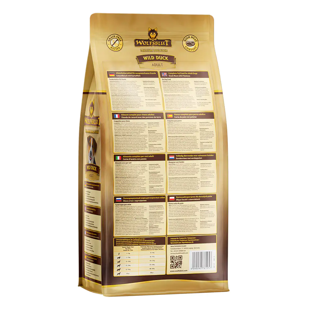 Wolfsblut Wild Duck Adult Trockenfutter - Ente mit Kartoffel 2 kg