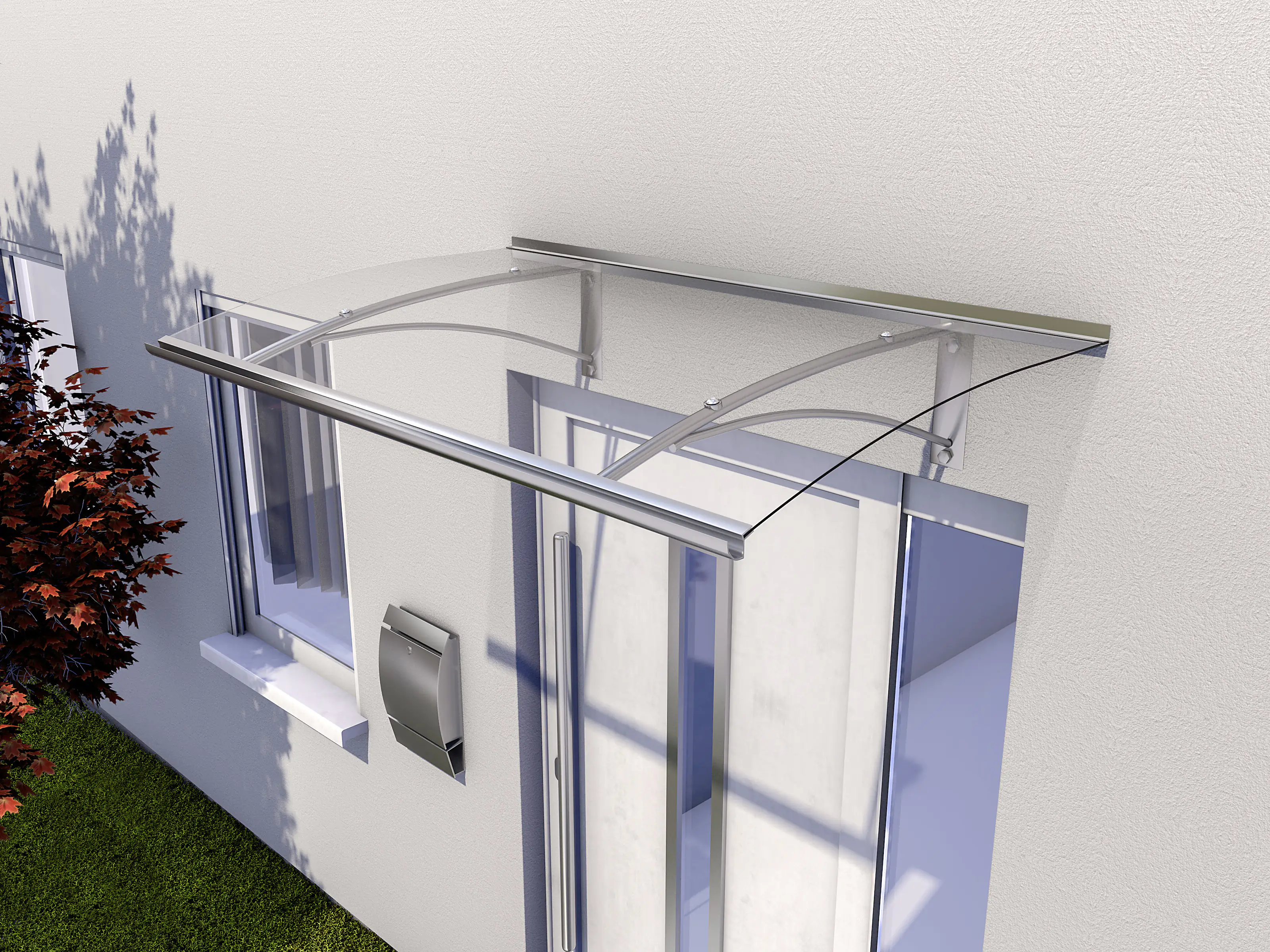 Gutta Pultvordach PT/G Edelstahloptik, Acrylglas klar