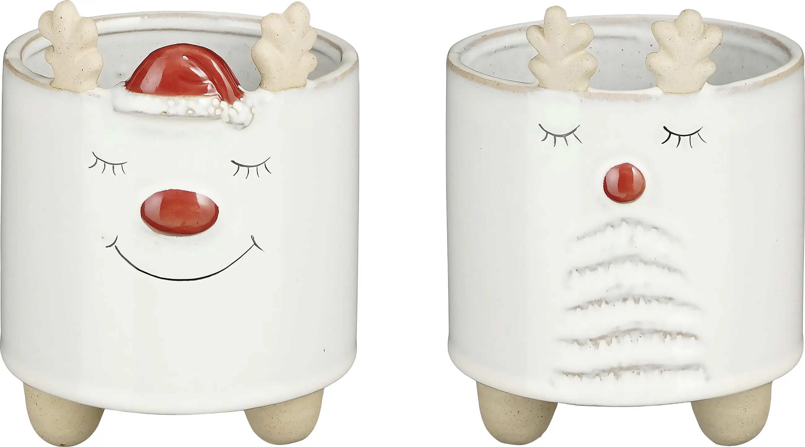 Topf Rentier weiss Ø 13 x 16 cm 