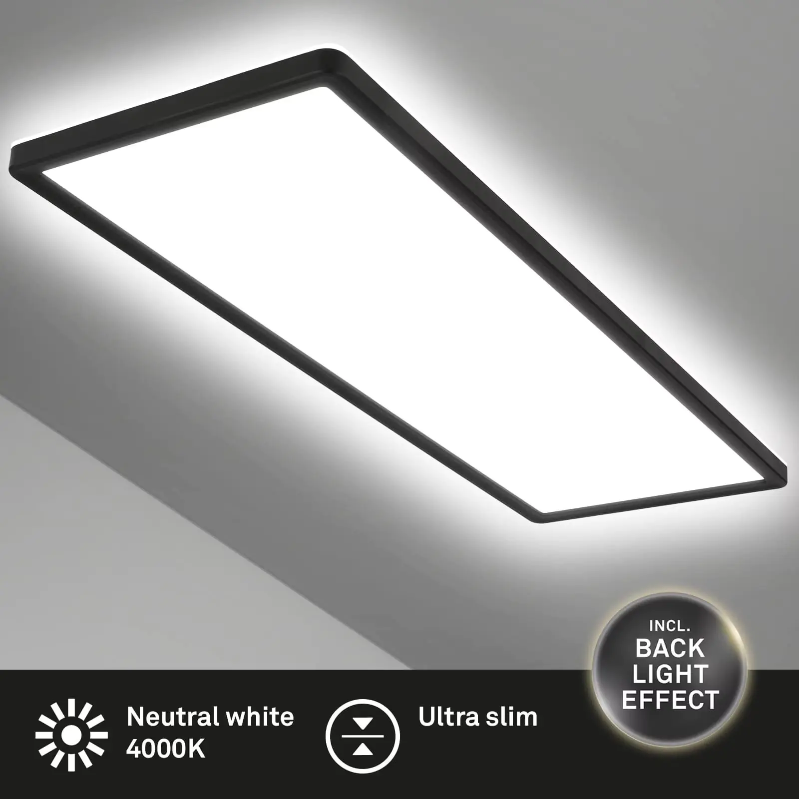 Briloner LED Panel Slim 58 cm, schwarz, ultraflach Briloner LED Panel Slim 58 cm, schwarz, ultraflach