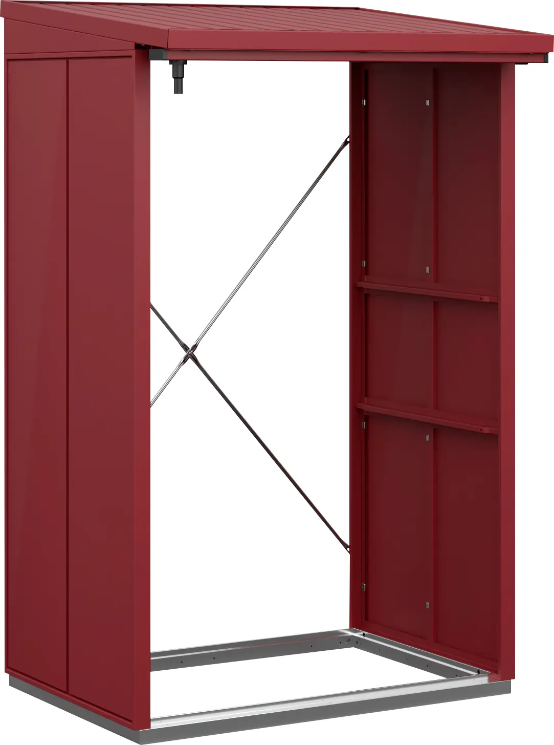 Ecostar Kaminholzregal Elegant-V Typ 1, purpurrot, mit Verstrebung