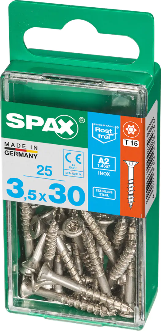 Spax Universalschrauben 3.5 x 30 mm TX 15 - 25 Stk. Spax Universalschrauben 3.5 x 30 mm TX 15 - 25 Stk.