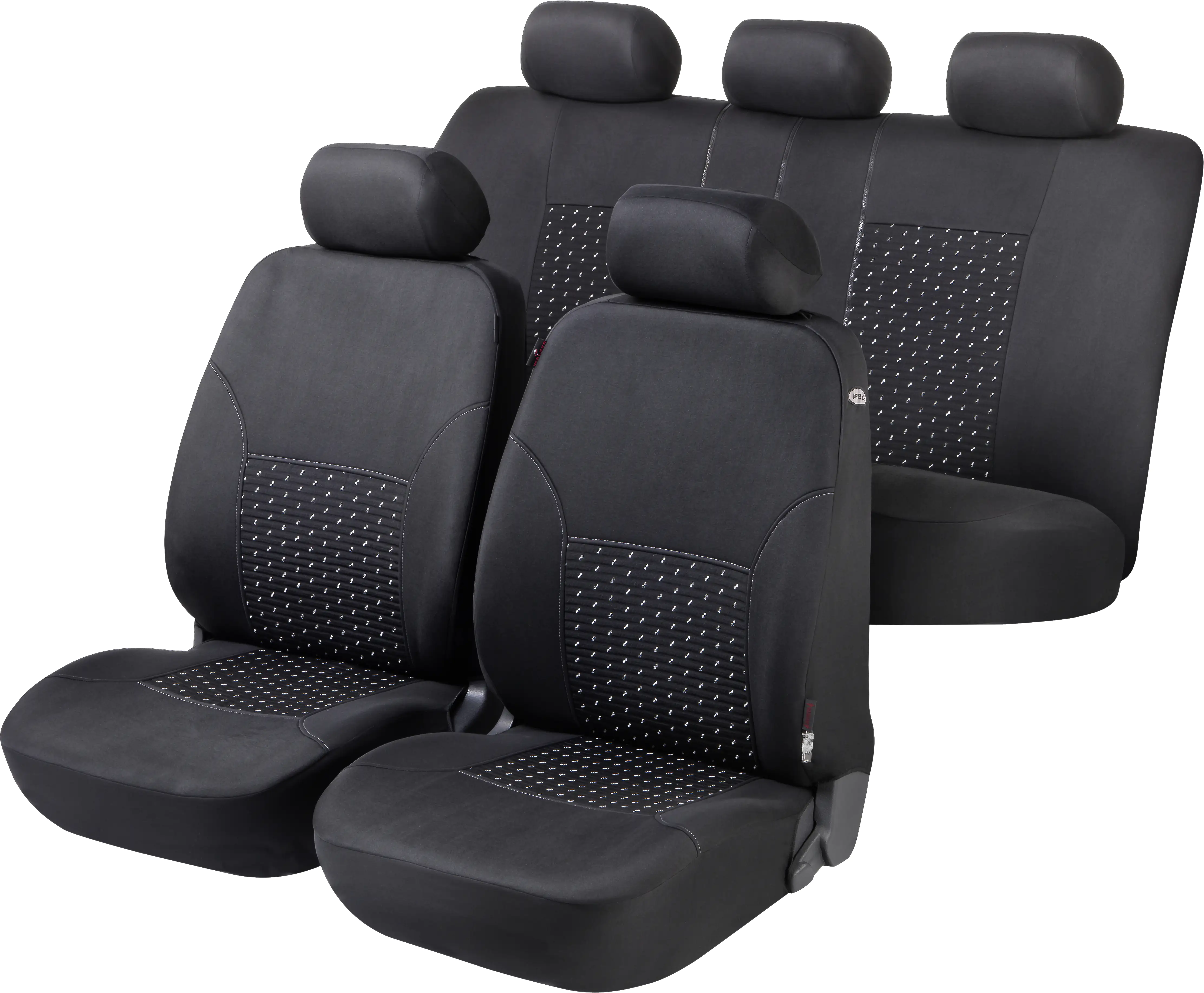 Walser Autositzbezug DotSpot Premium Komplett-Set grau schwarz