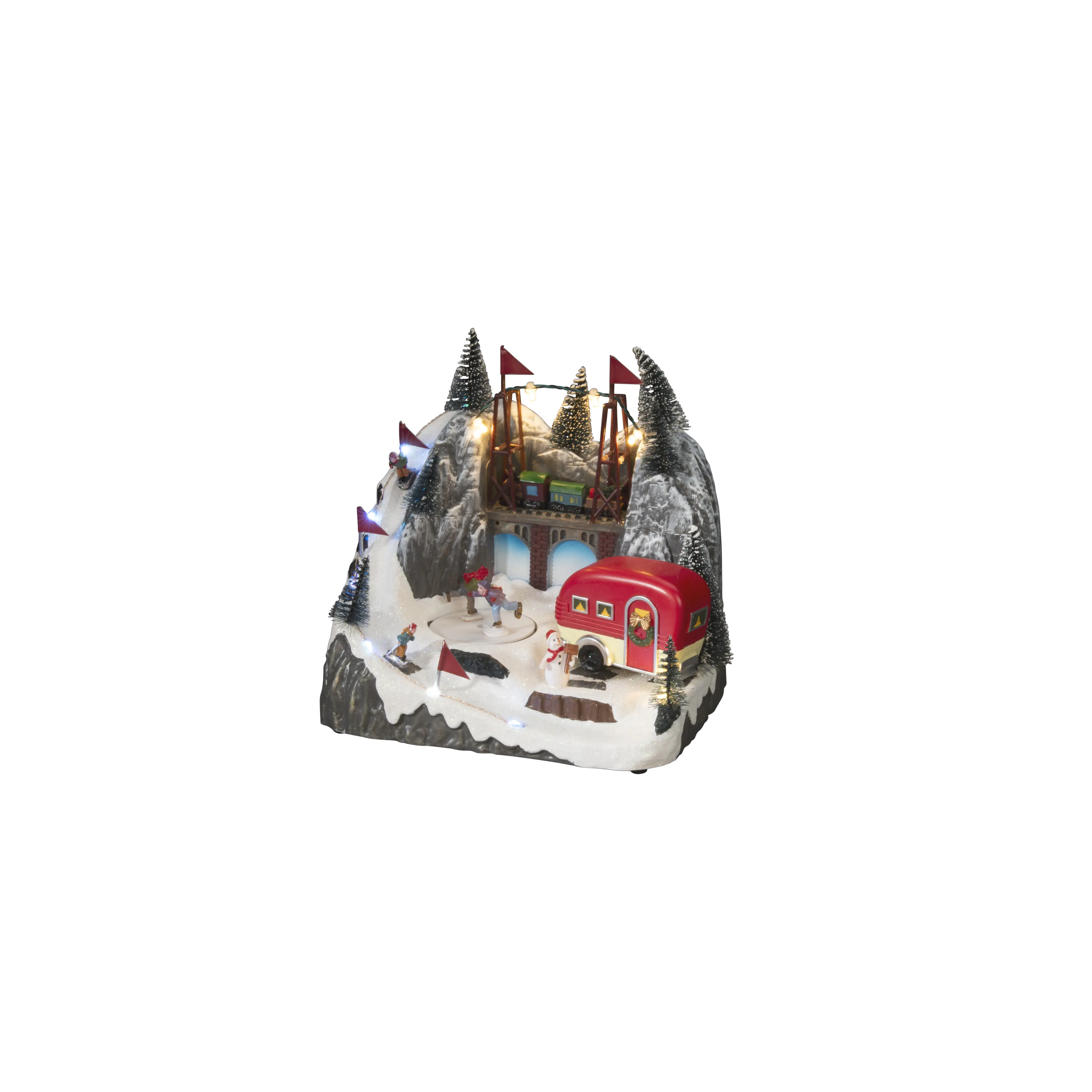 Konstsmide LED Szenerie Landschaft mit Wohnwagen mit Musik Innen 12 bunte Dioden