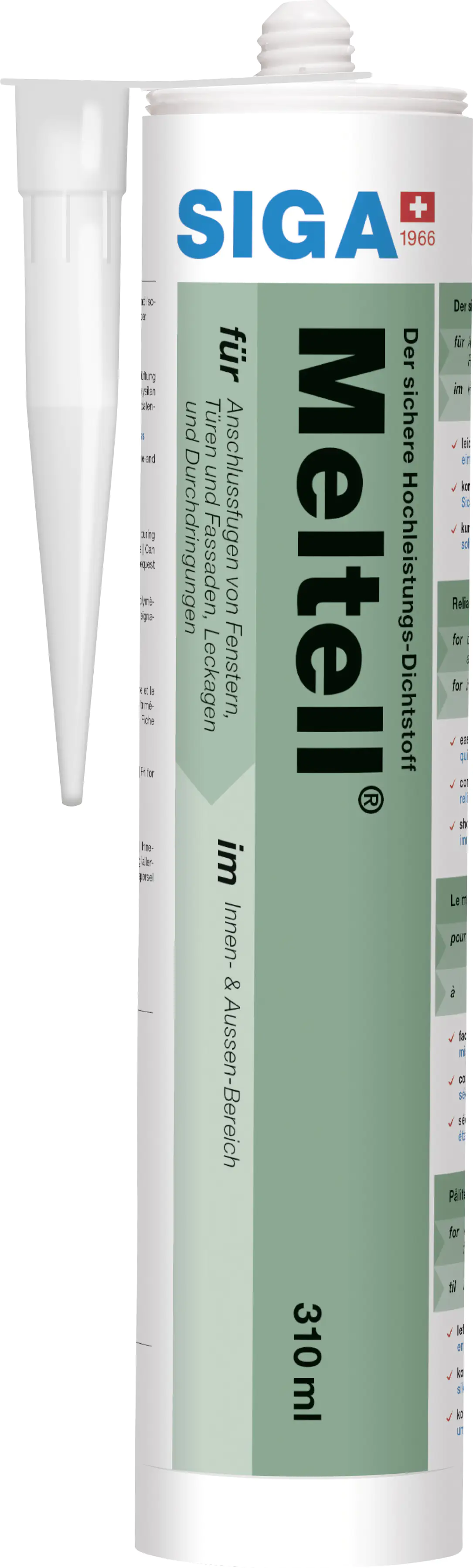 Hochleistungsdichtstoff SIGA-Meltell 332 anthracite Kartusche 310 ml