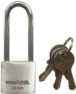 Primaster Vorhängeschloss Aluminium 80 mm mit hohem Bügel