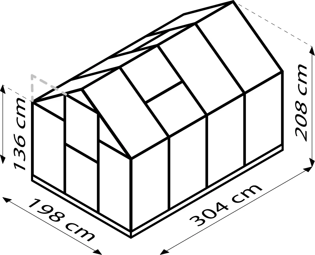 Vitavia Gewächshaus Eos 6000 HKP 6 mm schwarz 303,6 x 197,7 cm 