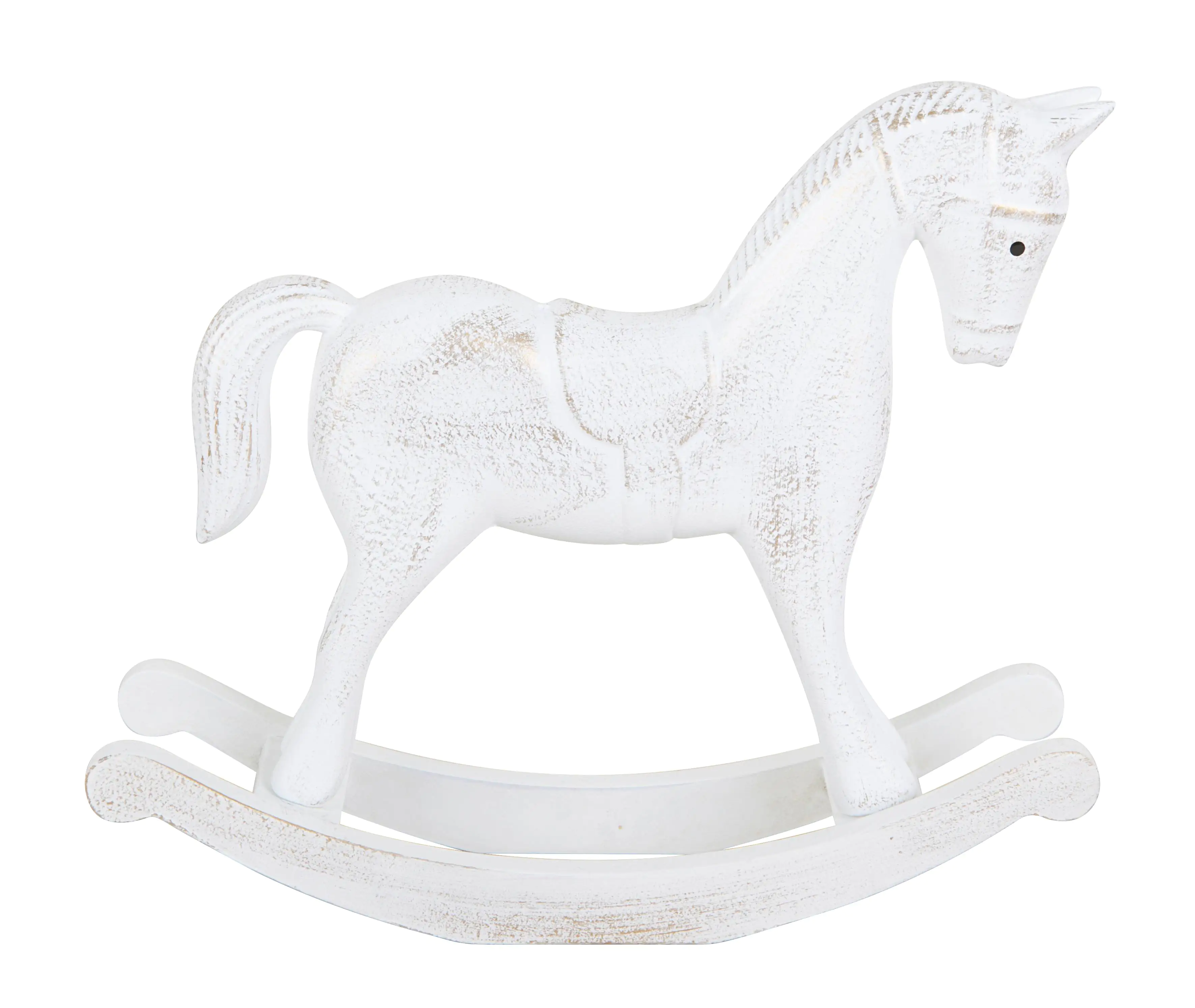 TrendLine Dekofigur Schaukelpferd aus Holz 27 x 23 cm weiß