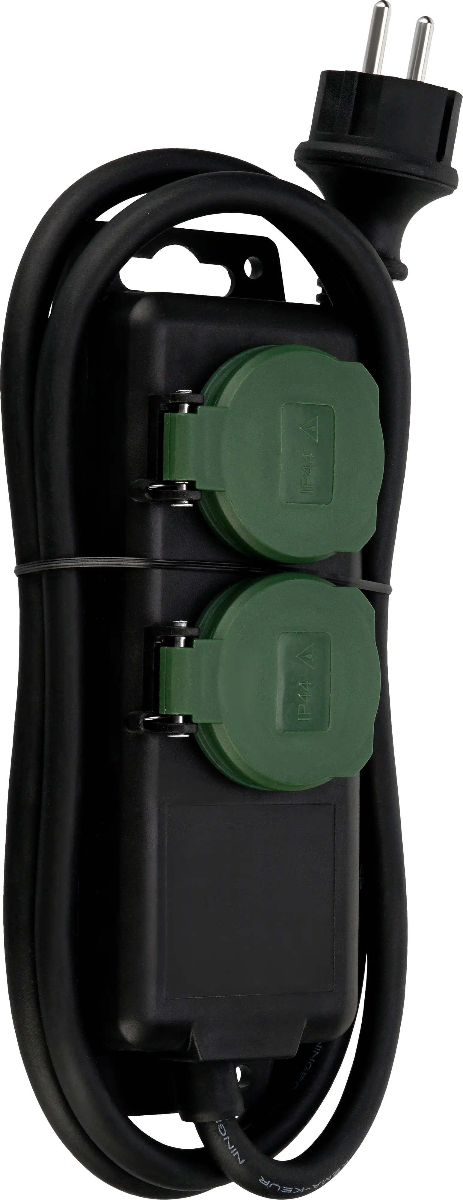 REV Steckdosenleiste 2-fach 1,4 m H07RN-F 3G1,5 mm², schwarz grün, IP 44