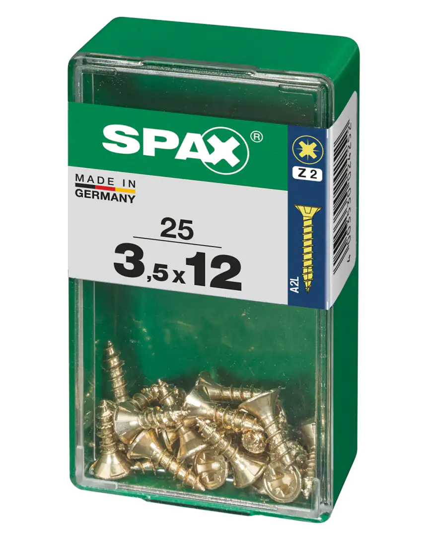 Spax Universalschrauben 3.5 x 12 mm PZ 2 - 25 Stk.