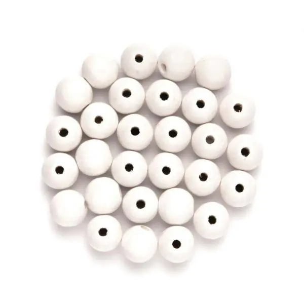 Glorex Holzperle weiß 15 mm - 14 Stück