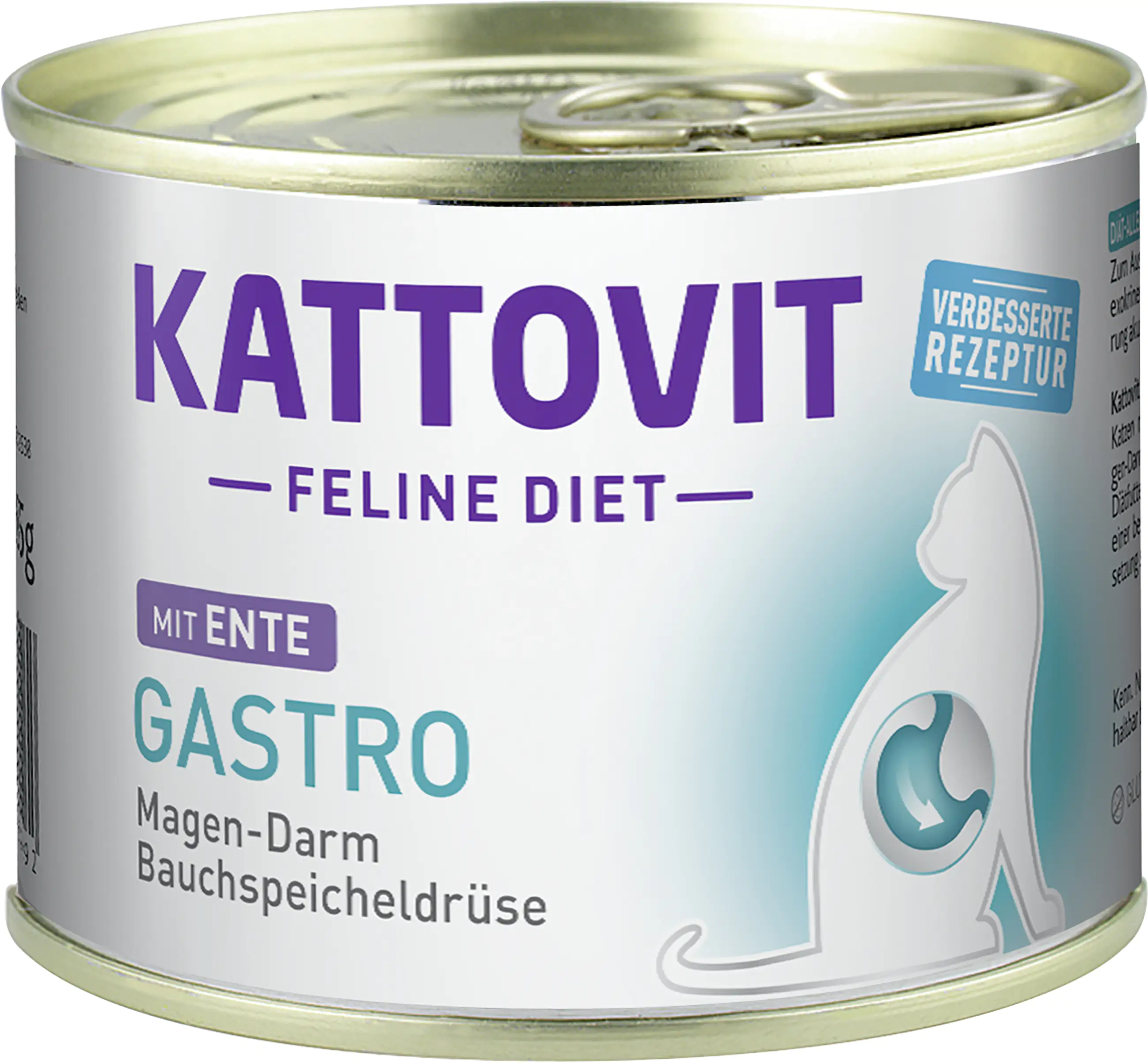 Kattovit Feline Diet Gastro Ente 185 g für ausgewachsene Katzen