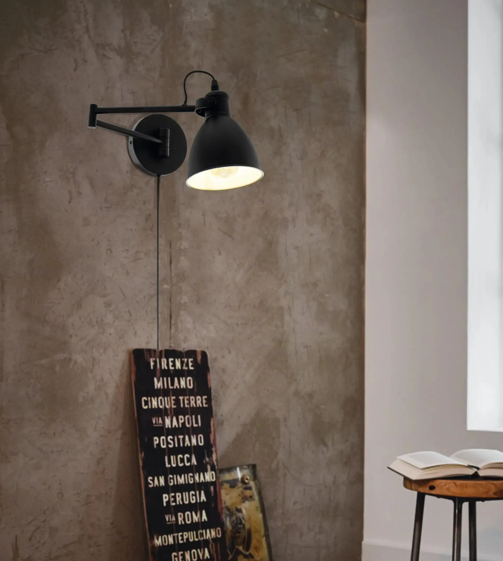 Eglo Wandleuchte San Peri E27 schwarz Stahl Eglo Wandleuchte San Peri E27 schwarz Stahl