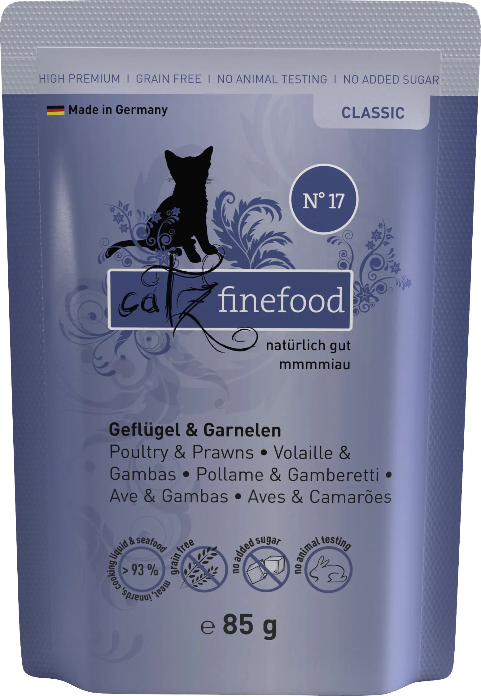 Catz Finefood Katzenfutter Classic No. 17 Geflügel & Garnele 85 g