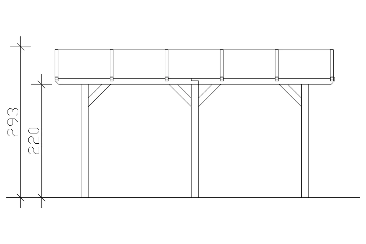 SKAN HOLZ Bogendach-Carport Franken 376 x 541 cm, lasiert in Eiche hell