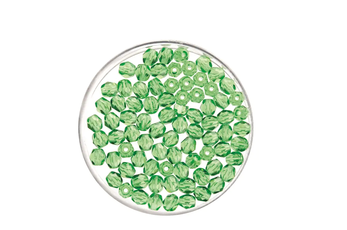 Glorex Glasschliff Perle 4 mm 100 Stück, grün