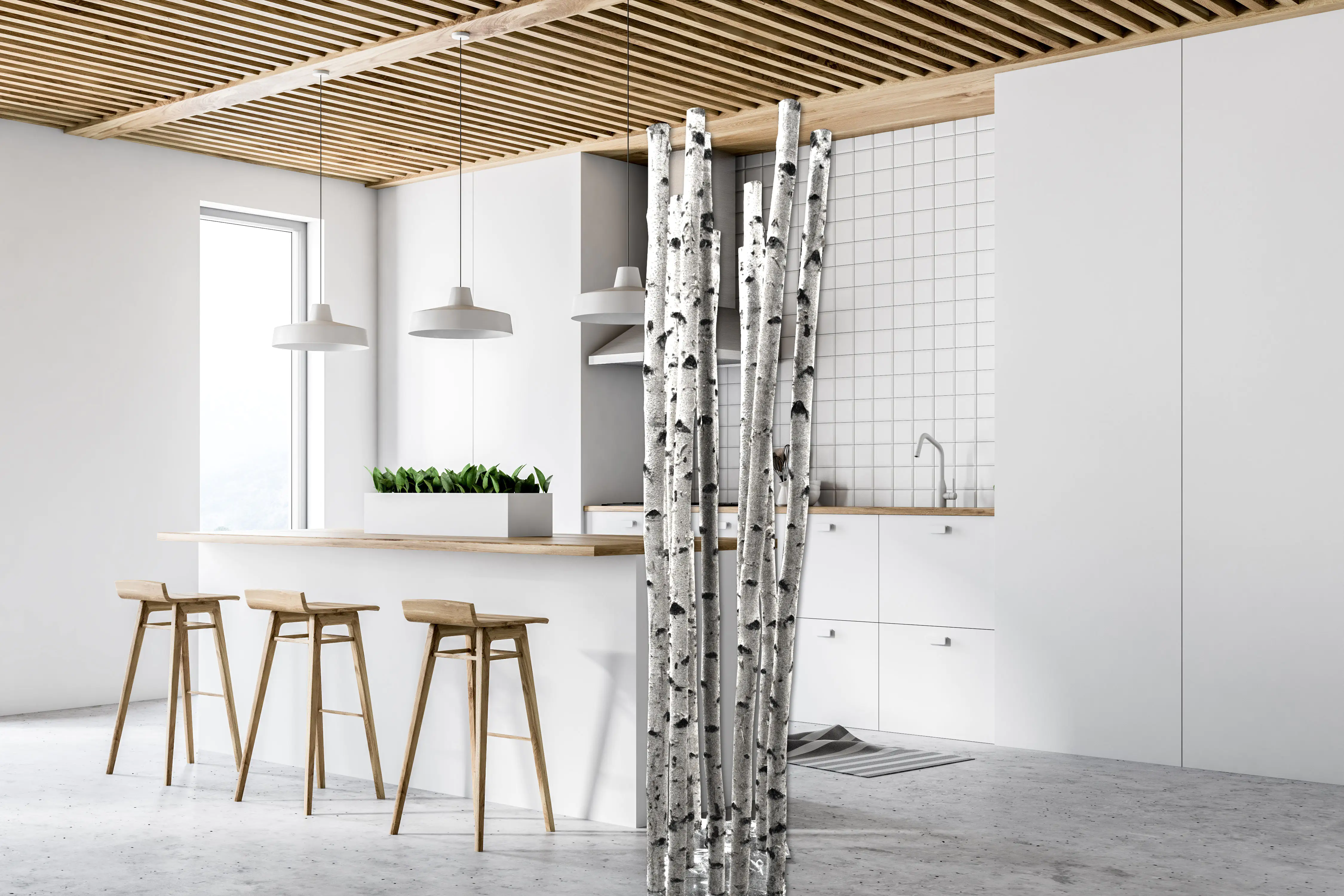 Birkenstamm 90 cm ø 4-6 cm