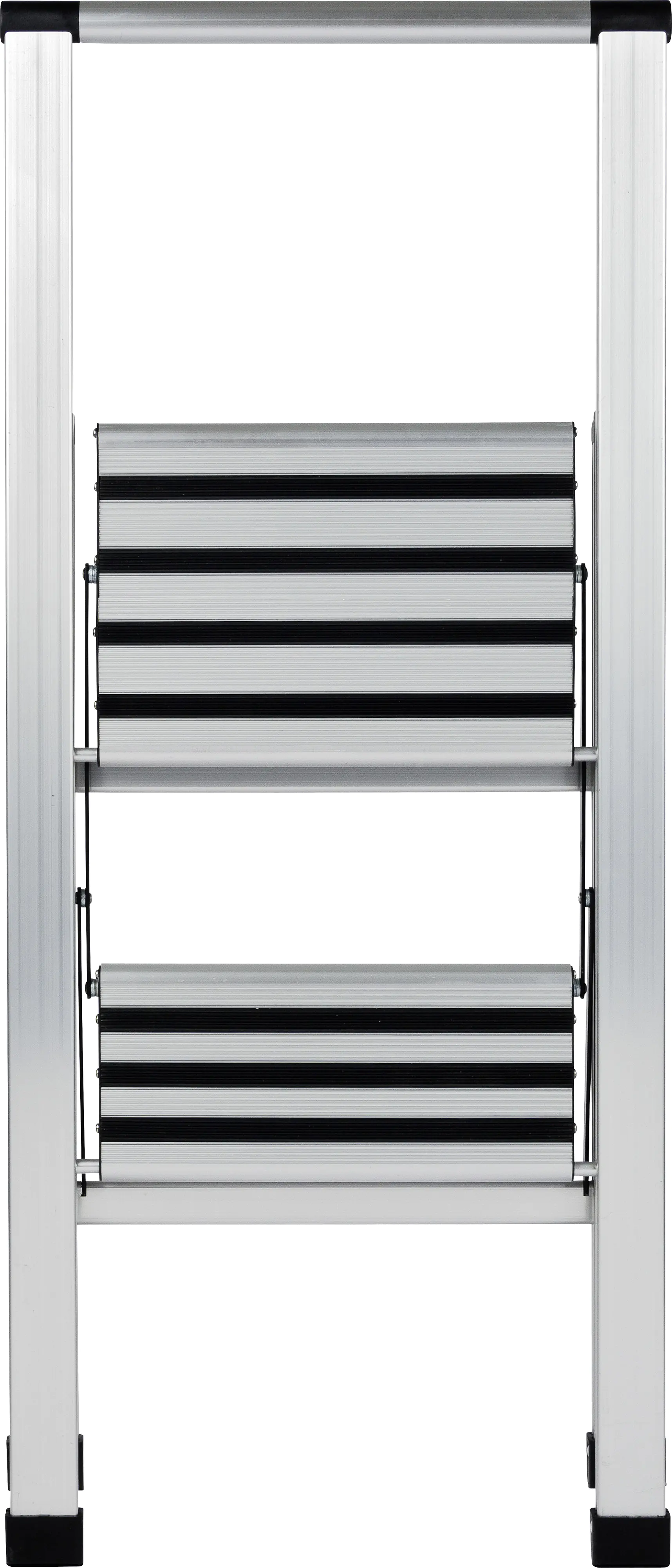 Wenko Trittleiter klappbar Sicherheitsleiter mit 2 rutschsicheren XXL-Stufen 2,30 m