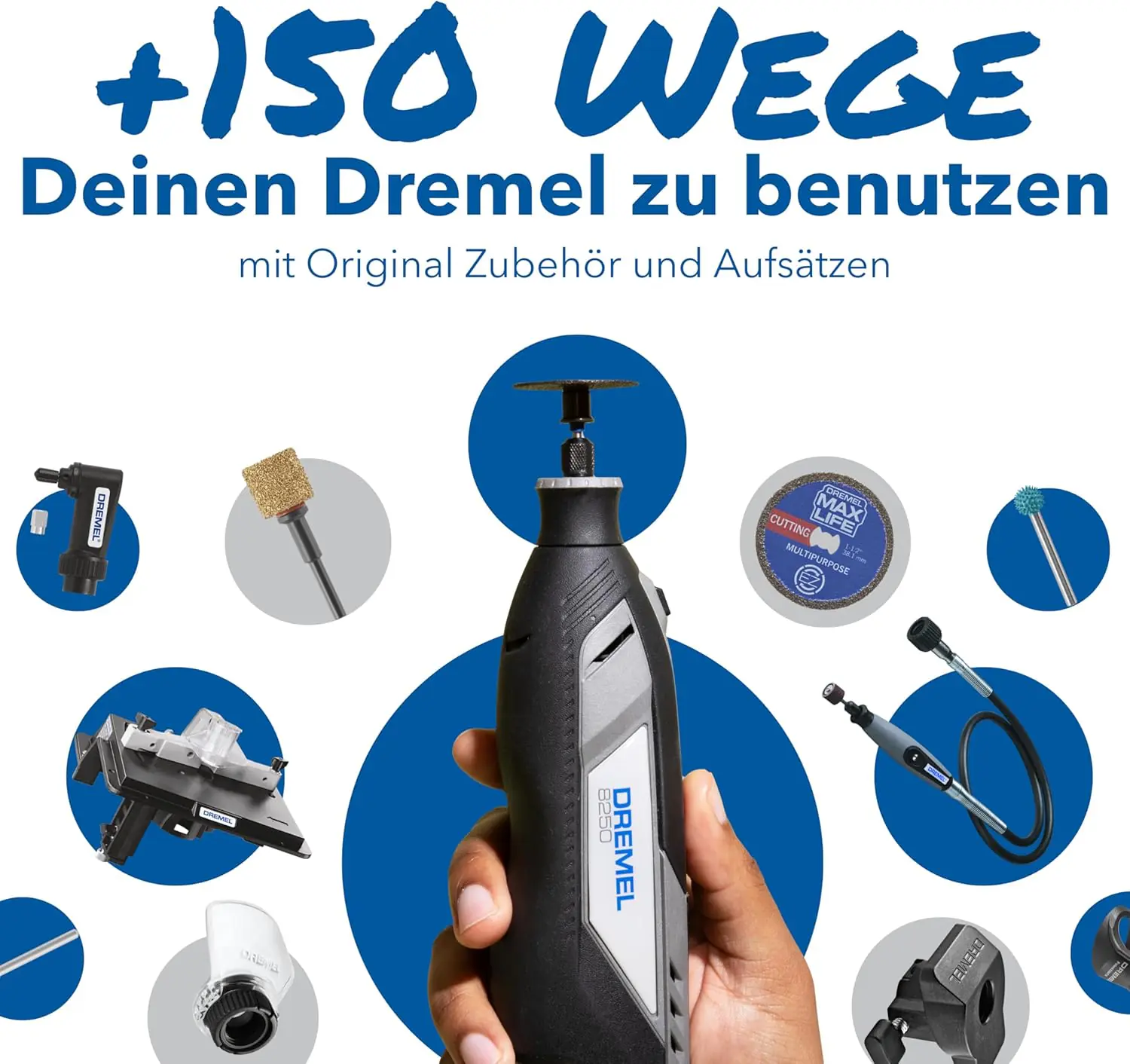 Dremel Akku-Multitool 8250-5 12V 2 Ah mit 5-teiligem Zubehör Dremel Akku-Multitool 8250-5 12V 2 Ah mit 5-teiligem Zubehör