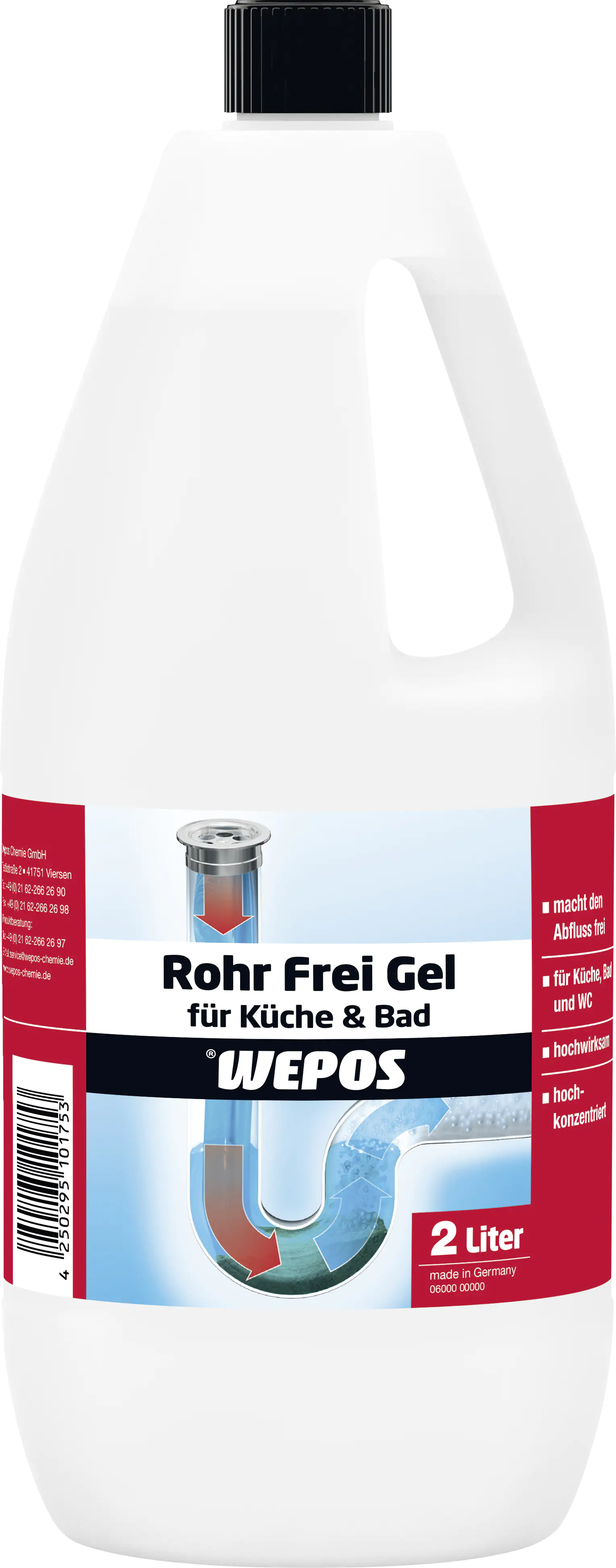 Wepos Rohr Frei Gel für Küche und Bad 2 L Wepos Rohr Frei Gel für Küche und Bad 2 L