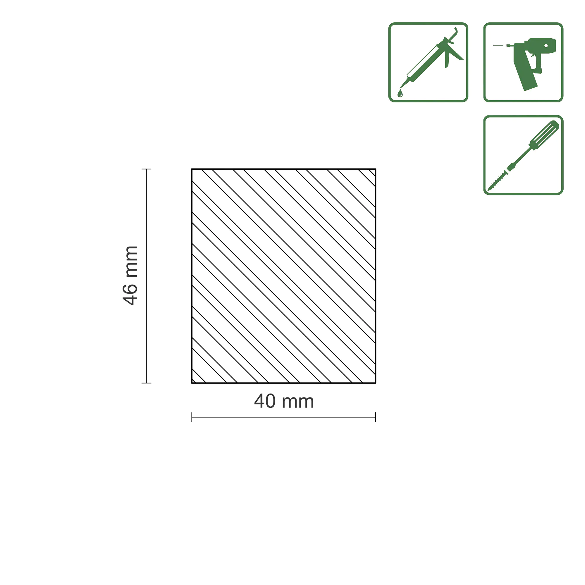 FN Neuhofer Flachleiste 100 cm 46 x 40 mm Fichte/Kiefer