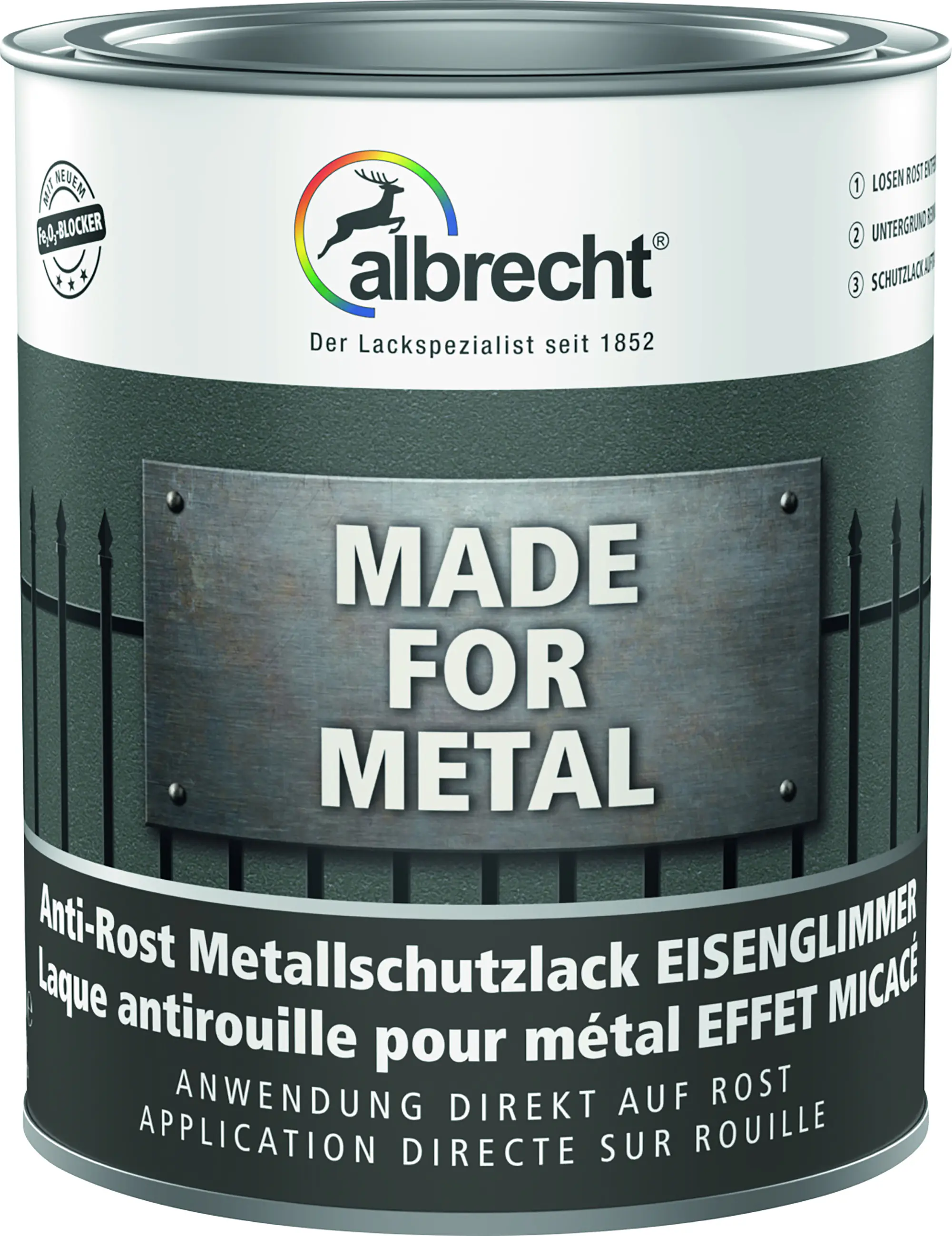 Albrecht Anti-Rost Metallschutzlack Eisenglimmer dunkelgrau 750 ml