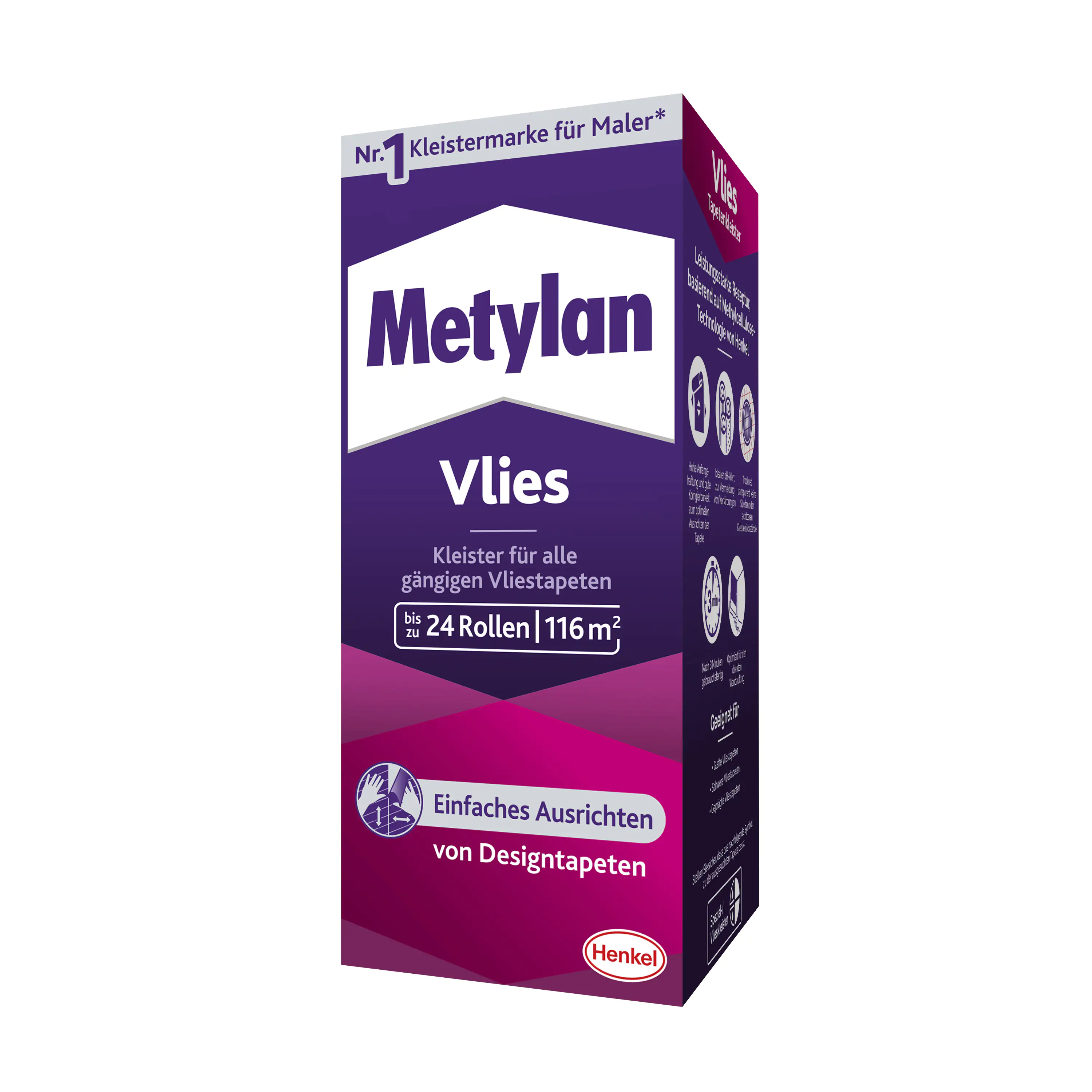 Metylan Vlies Tapetenkleister 720 g Paket, trocknet transparent Metylan Vlies Tapetenkleister 720 g Paket, trocknet transparent