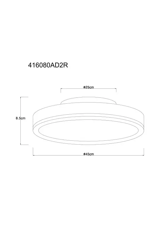 Globo Deckenleuchte Doro Ø 45 x 8,5 cm silber warmweiß