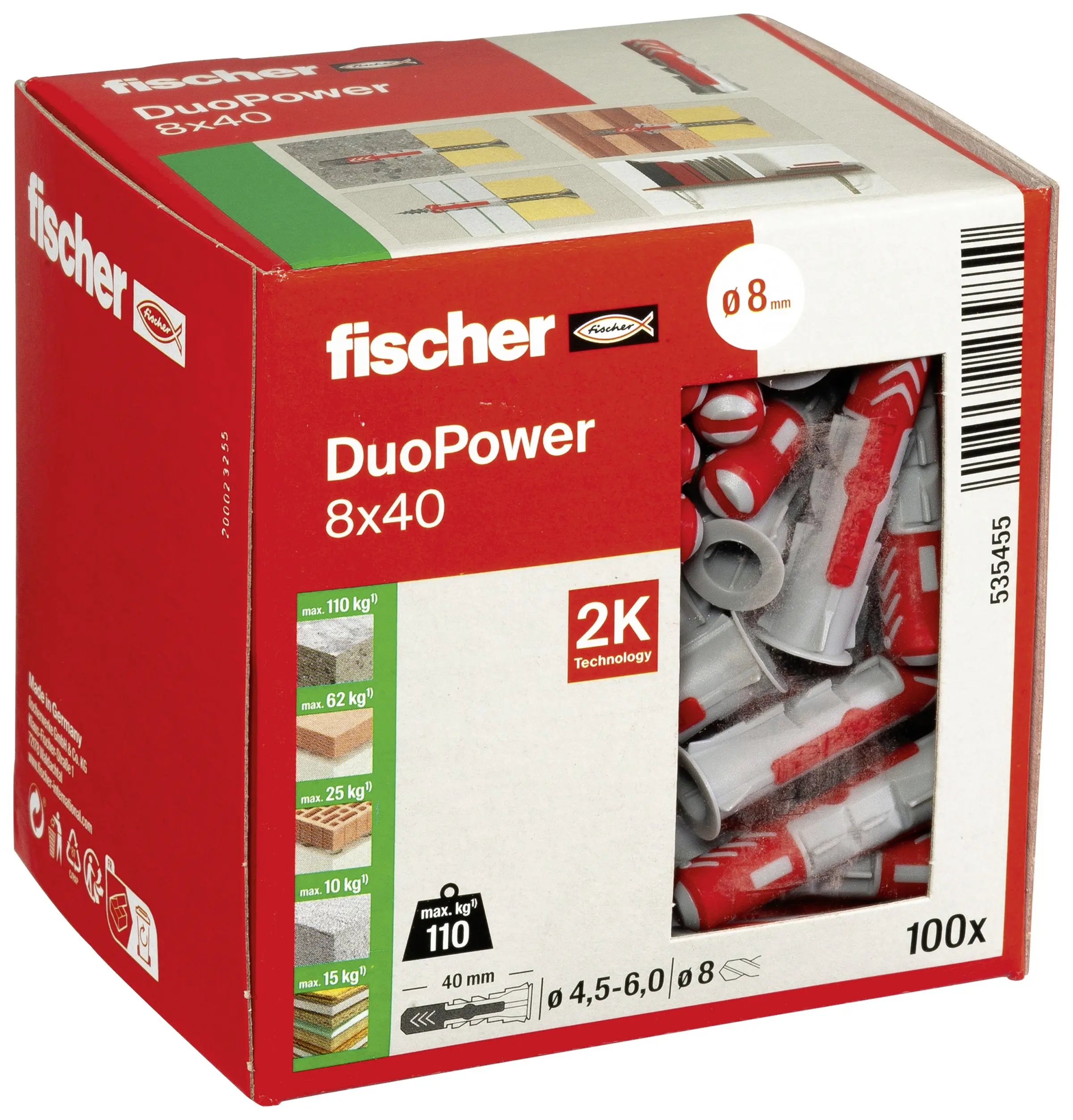 Fischer Dübel Duopower 8.0 x 40 mm - 100 Stück