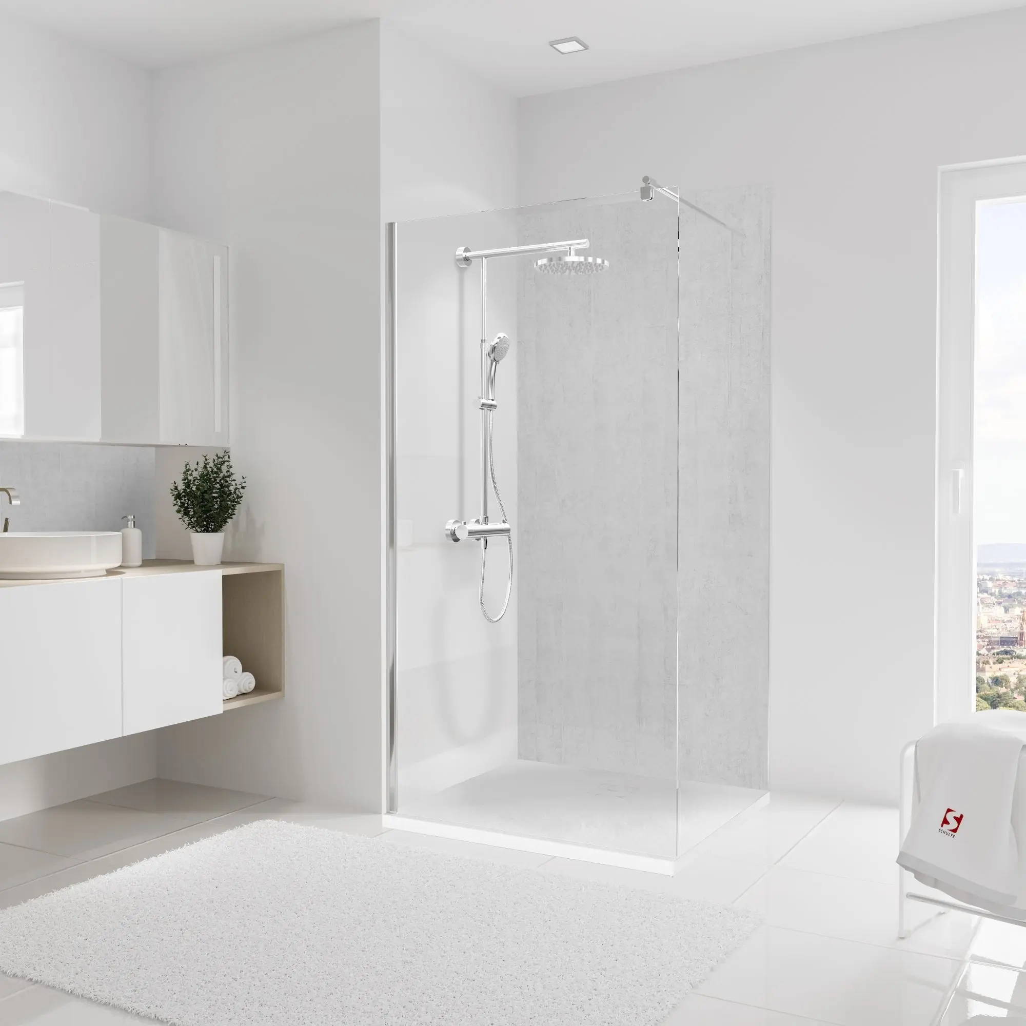 Schulte Duschrückwand DecoDesign Dekor 100 x 210 cm Stein Beton hell