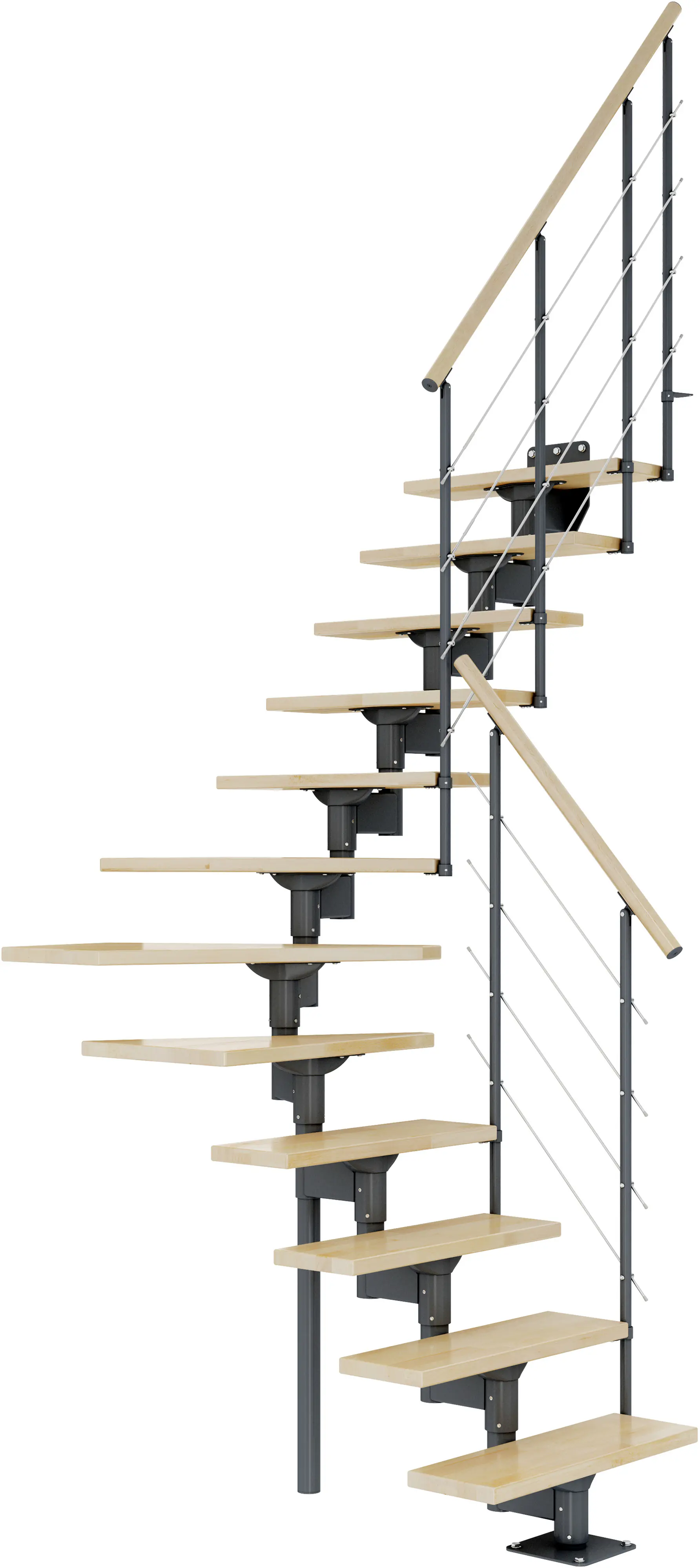Dolle Mittelholmtreppe Boston 1/4gew. Anthrazit 11 Stufen Buche