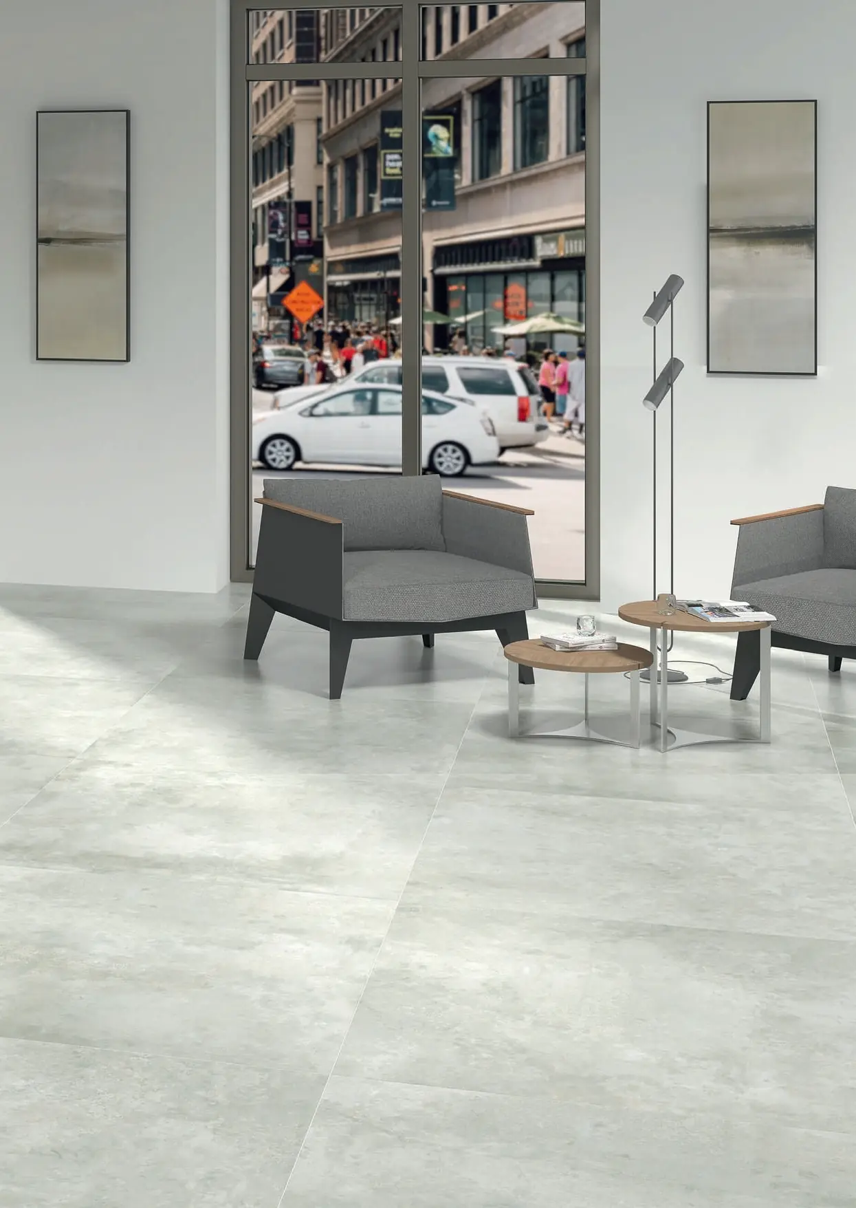 Bodenfliese Feinsteinzeug Metallique 120 x 120 cm grau