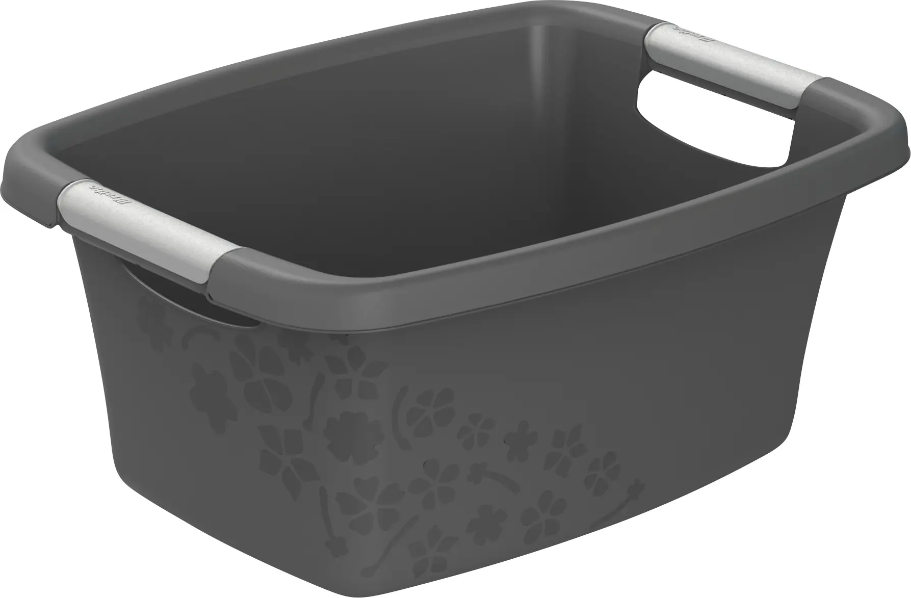 Rotho Wäschewanne Flowers 12 L anthrazit 39,5 x 29,4 x 17,5 cm (L x B x H)