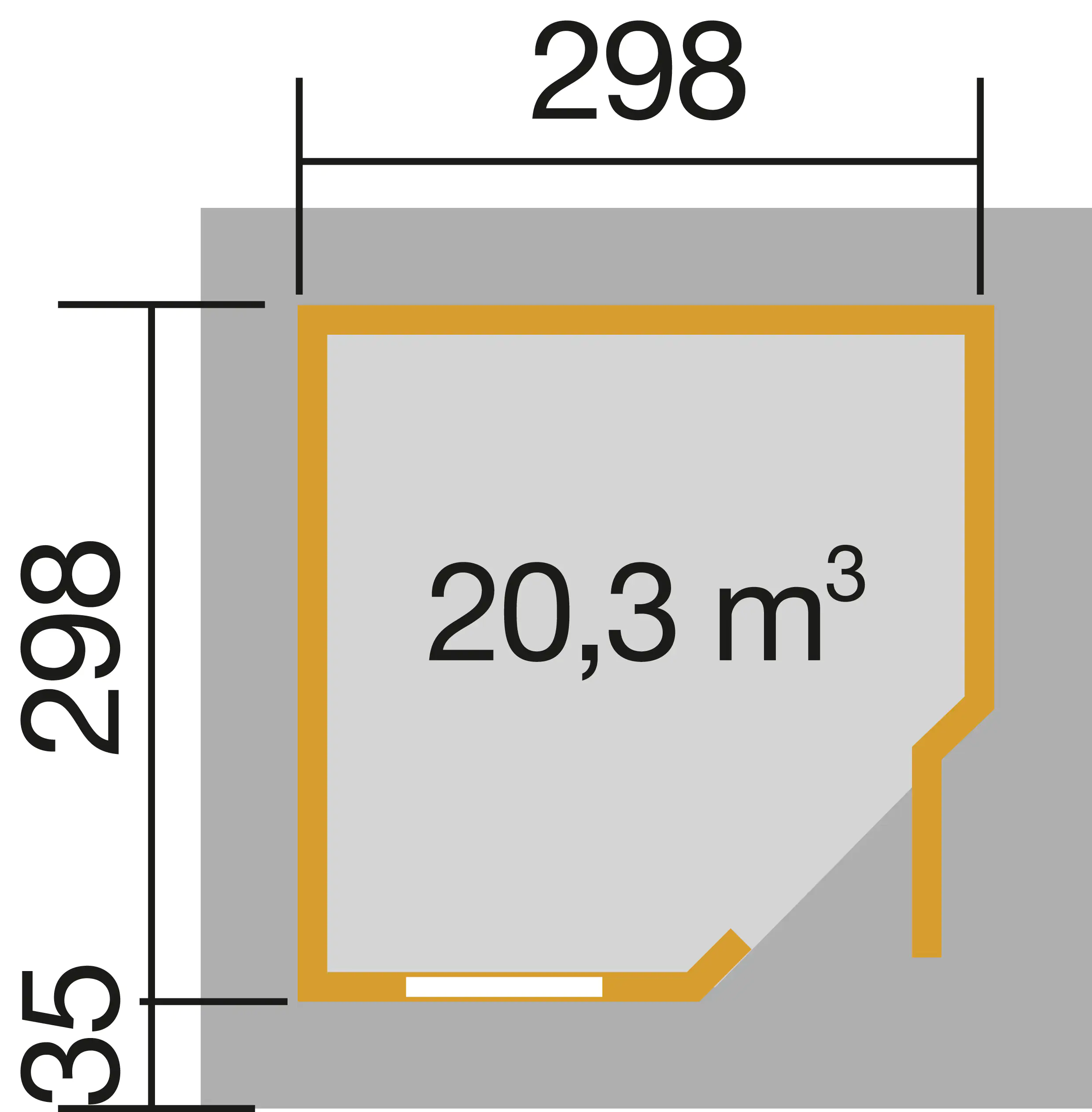 Weka Designhaus 213 298 x 298 cm schwedenrot mit Fußboden