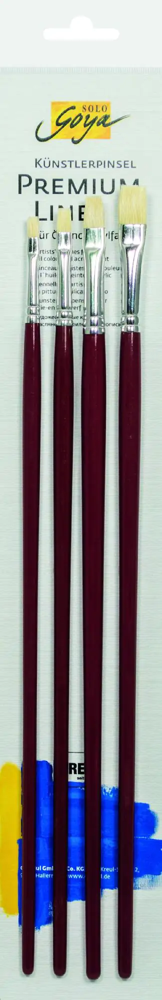 Kreul Solo Goya Künstlerpinsel Set Borst-Gusowpinsel Öl-/Acrylfarbe 4 Stück