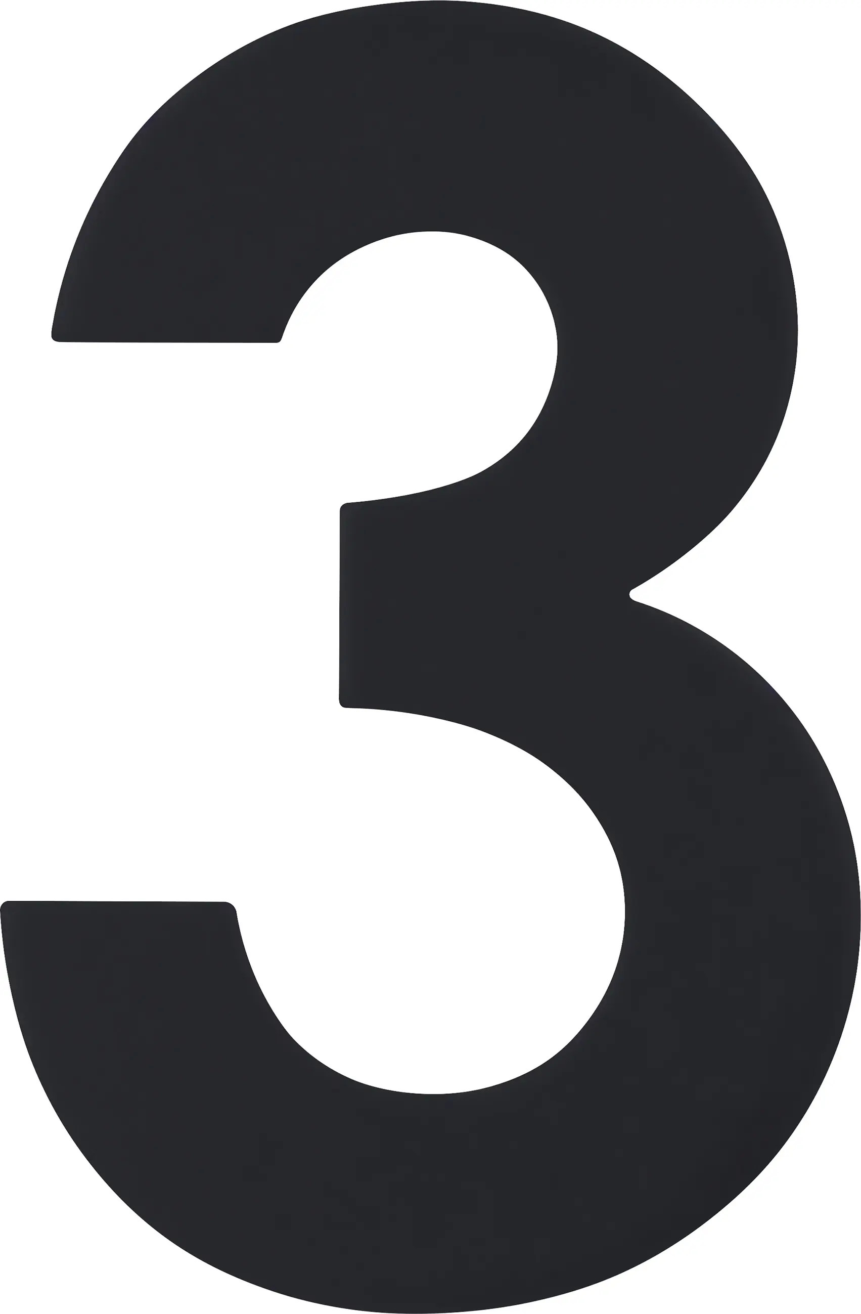 Alpertec Hausnummer 3 Edelstahl schwarz matt 12 x 8 cm 