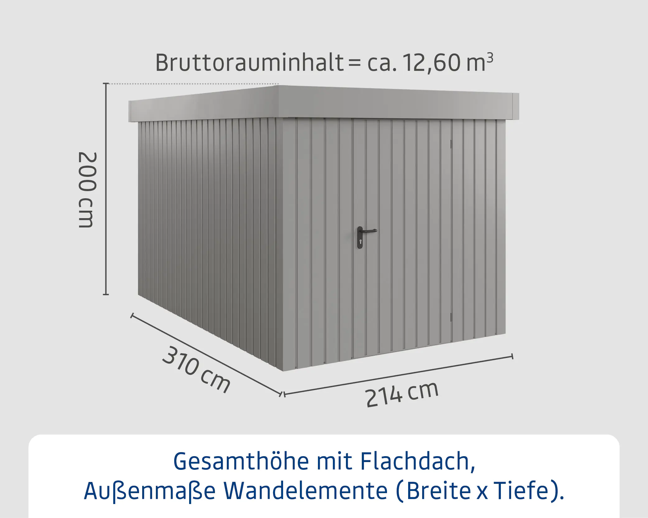 EcoStar Metallgerätehaus Euroline EFD7 graualuminium 214 x 310 cm 1-flg. EcoStar Metallgerätehaus Euroline EFD7 graualuminium 214 x 310 cm 1-flg.