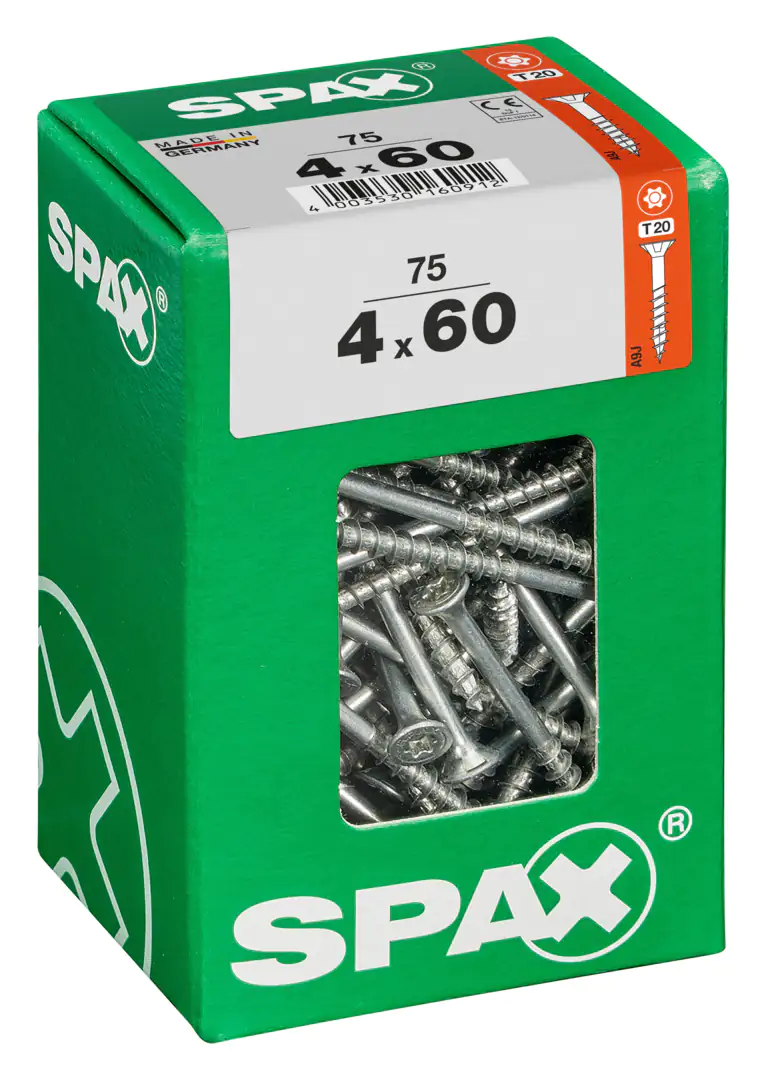 Spax Universalschrauben 4.0 x 60 mm TX 20 Senkkopf - 75 Stk.