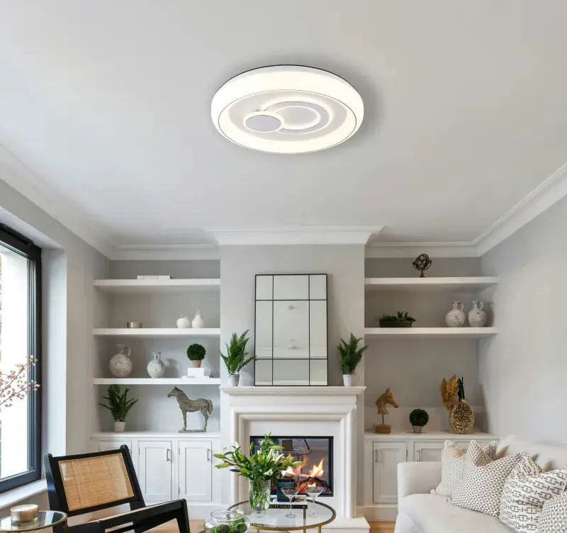 Globo Deckenleuchte Ruiz 48 x 7,5 cm (Ø x H) weiß matt warmweiß-kaltweiß