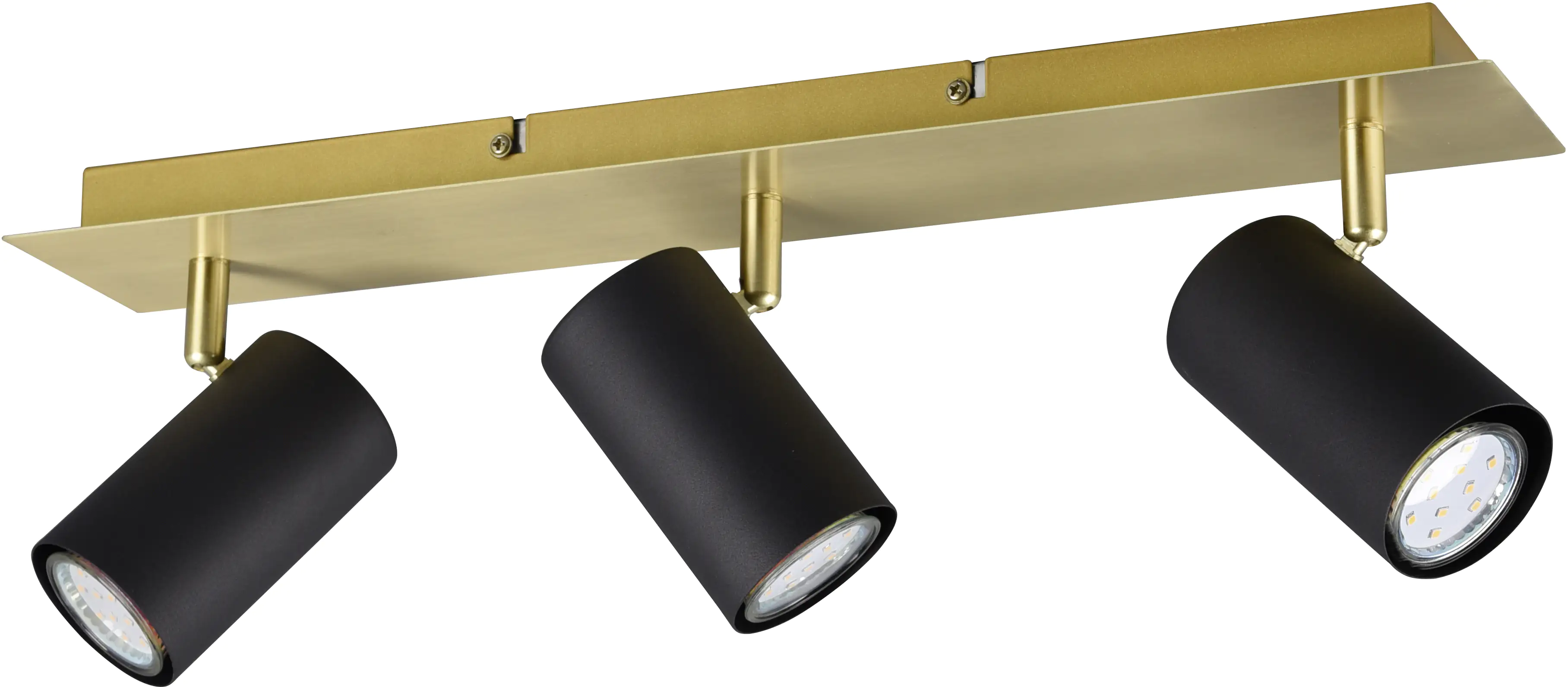 Trio Leuchten 3er Spot Marley schwarz-matt-messing 48 x 9 cm GU10 35 W