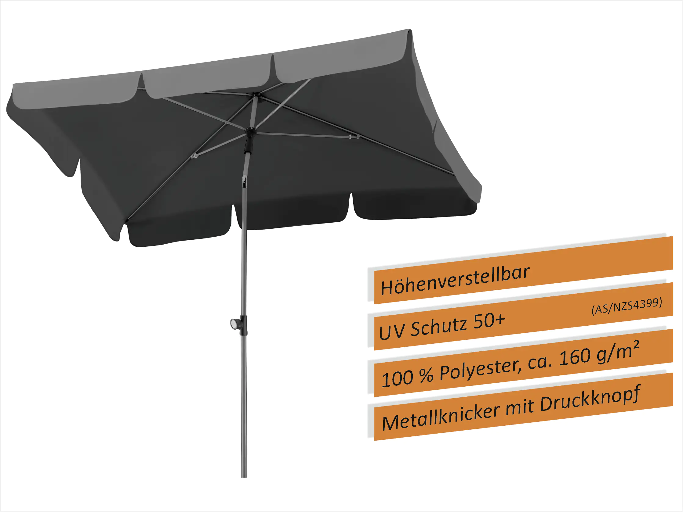 Schneider Sonnenschirm Locarno anthrazit 180 x 120 cm